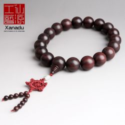 仙源木艺 非洲大叶紫檀木 佛珠持珠 单颗直径20mm19颗 车挂饰品
